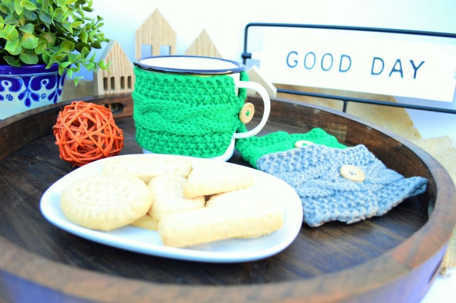 Handmade Crochet Pattern Mug Sleeve Cozy Knitted Tea Cup Cozy