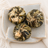 Oolong Mystere Artisan Blooming Tea – Hand-Tied Oolong with Amaranth & Nasturtium Flowers (6 Tea Balls)