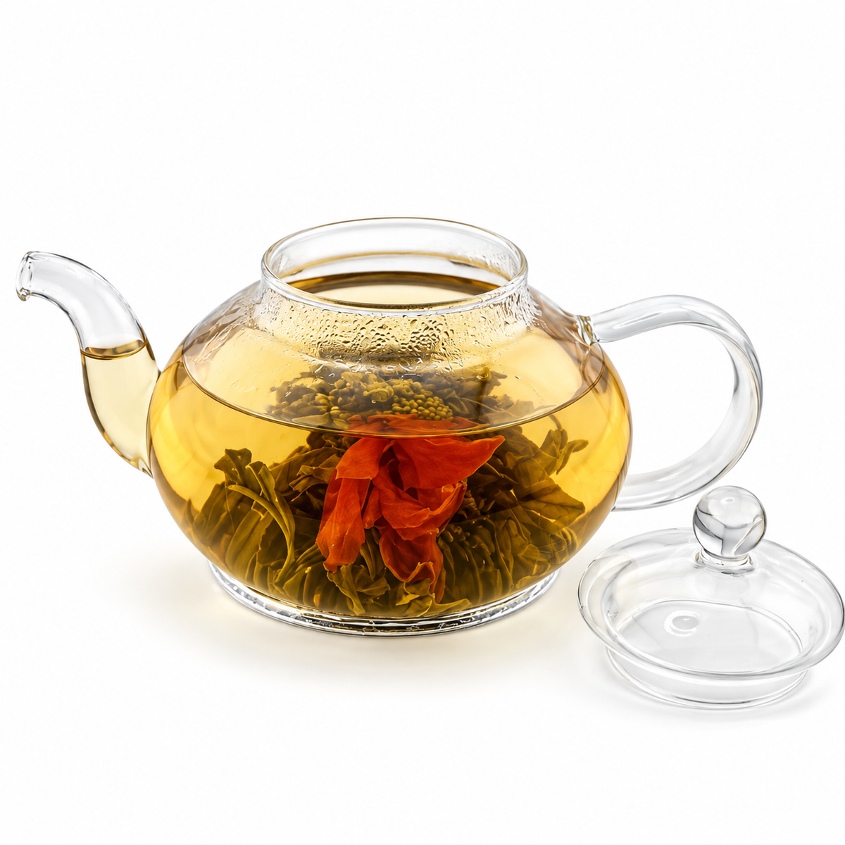 Ginseng Lily Artisan Blooming Green Tea – Hand-Tied Green Tea with Ginseng & Lily Flowers (6 Tea Balls)