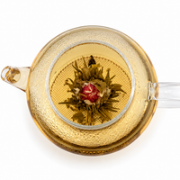 Oolong Mystere Artisan Blooming Tea – Hand-Tied Oolong with Amaranth & Nasturtium Flowers (6 Tea Balls)
