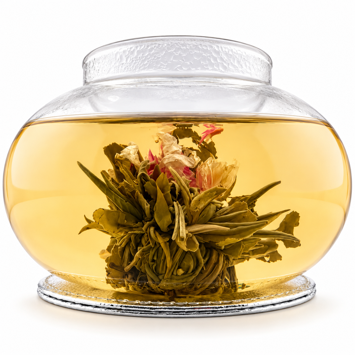 Oolong Mystere Artisan Blooming Tea – Hand-Tied Oolong with Amaranth & Nasturtium Flowers (6 Tea Balls)