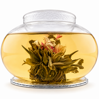 Oolong Mystere Artisan Blooming Tea – Hand-Tied Oolong with Amaranth & Nasturtium Flowers (6 Tea Balls)