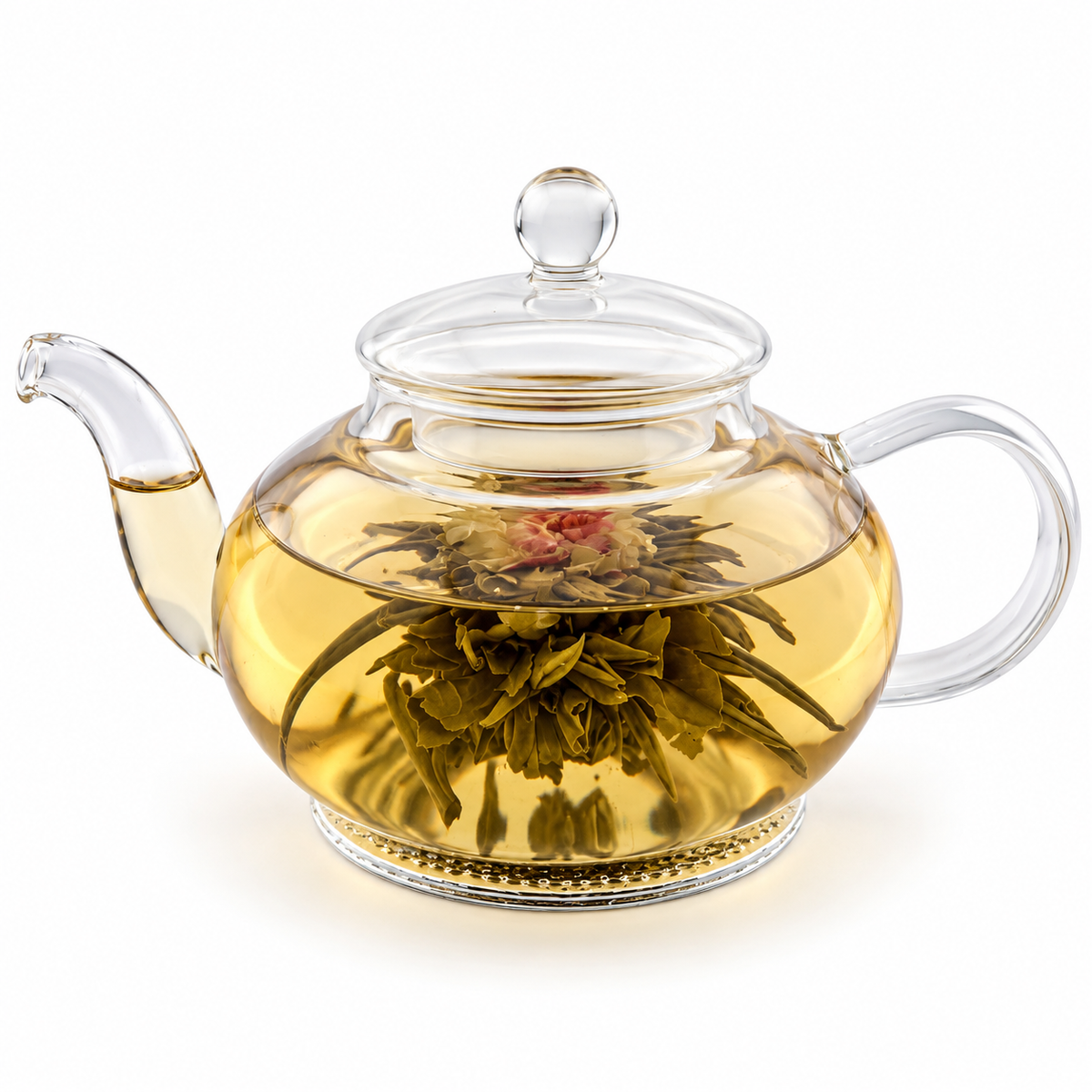 Oolong Mystere Artisan Blooming Tea – Hand-Tied Oolong with Amaranth & Nasturtium Flowers (6 Tea Balls)