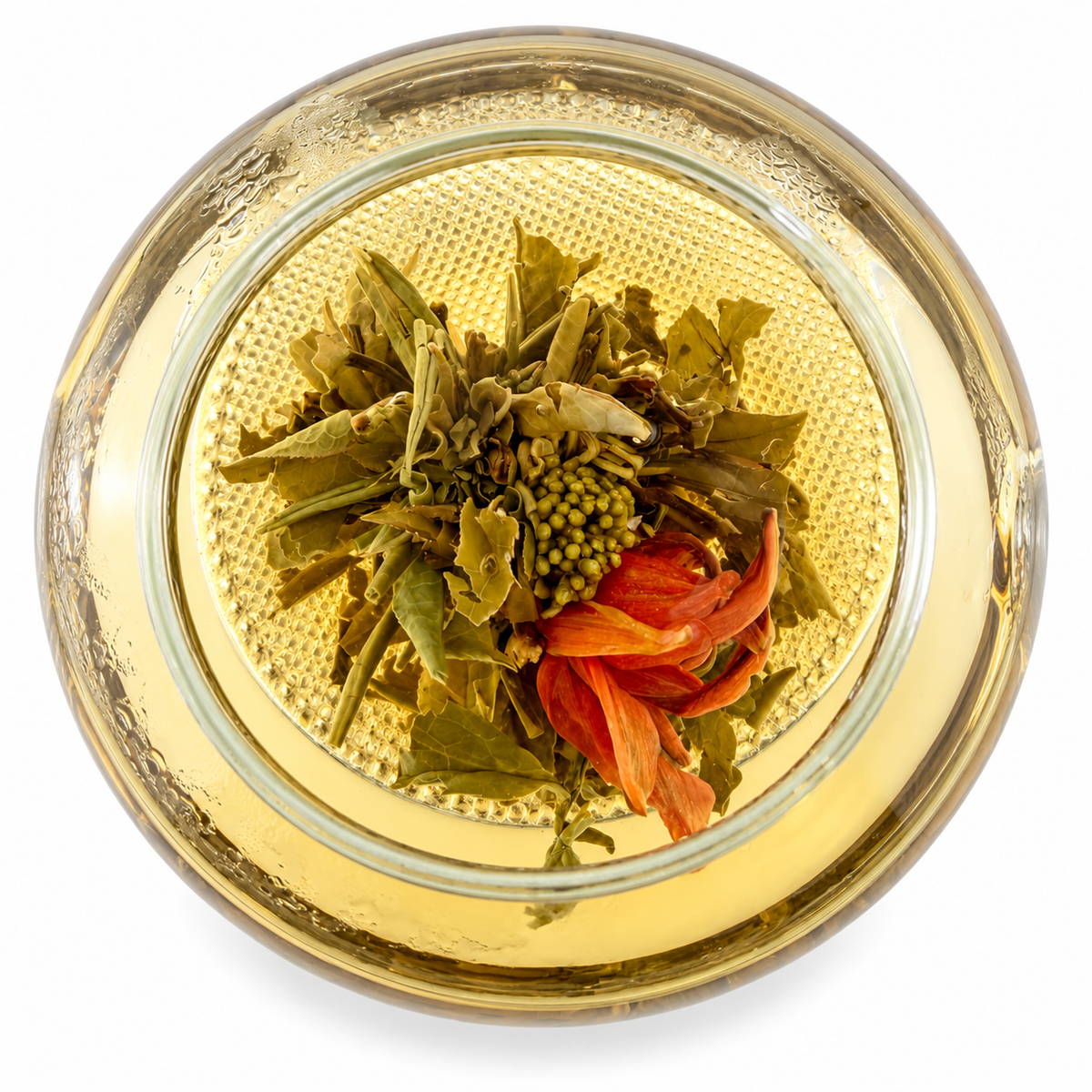 Ginseng Lily Artisan Blooming Green Tea – Hand-Tied Green Tea with Ginseng & Lily Flowers (6 Tea Balls)