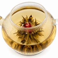 Oolong Mystere Artisan Blooming Tea – Hand-Tied Oolong with Amaranth & Nasturtium Flowers (6 Tea Balls)