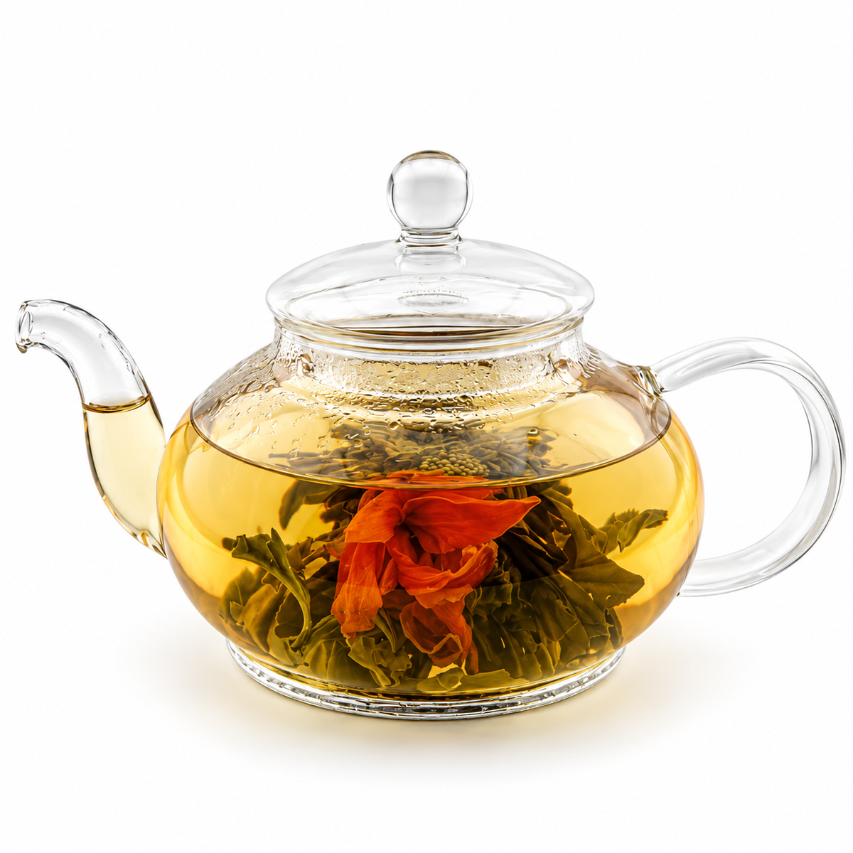 Ginseng Lily Artisan Blooming Green Tea – Hand-Tied Green Tea with Ginseng & Lily Flowers (6 Tea Balls)
