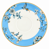 Blue Bird & Blossom Porcelain Tea Set – Elegant Floral Teaware with Gold Accents