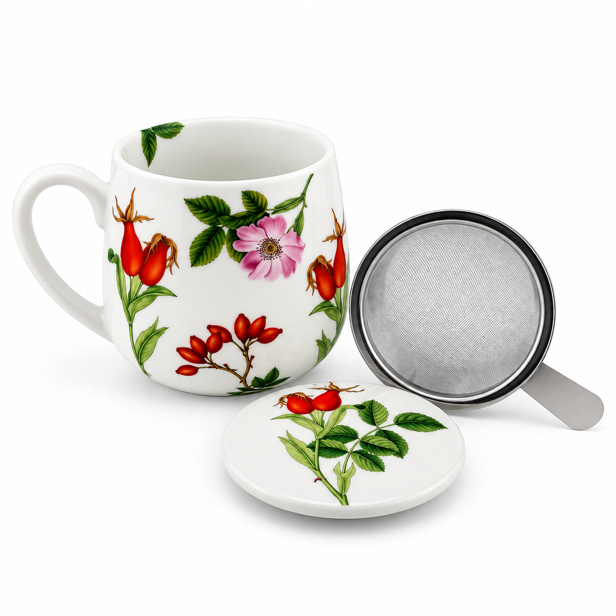 Könitz Cosy Mug Rose Hip with Infuser & Lid – 420 ml (14.2 fl oz)