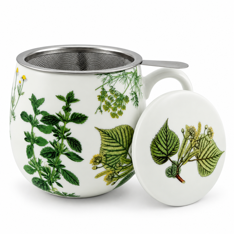 Könitz Cosy Mug Herbs with Infuser & Lid – 420 ml (14.2 fl oz)