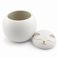 Lucky Cat Ceramic Tea Canister – Moisture-Proof Tea Storage Jar