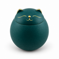 Lucky Cat Ceramic Tea Canister – Moisture-Proof Tea Storage Jar