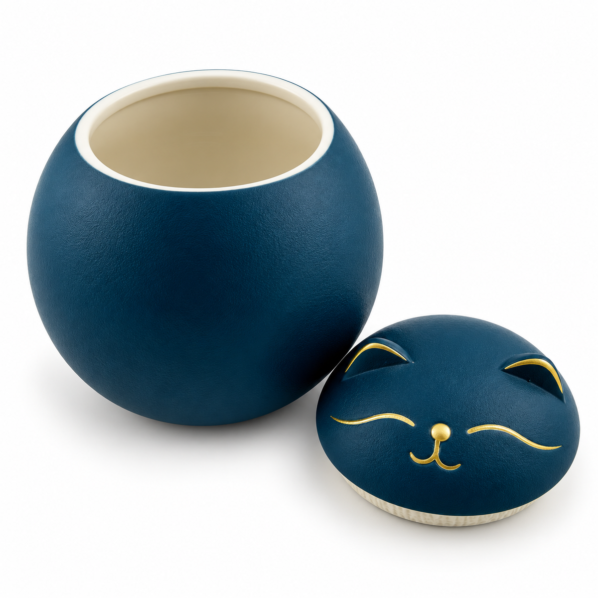 Lucky Cat Ceramic Tea Canister – Moisture-Proof Tea Storage Jar