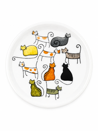 Herb Tea Cup “Dodo & Bodo” – Porcelain Cat Tea Mug with Stainless Steel Infuser & Lid, 8.5 oz
