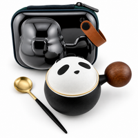 Panda Ceramic Travel Tea Mug with Infuser & Spoon – 220 ml
