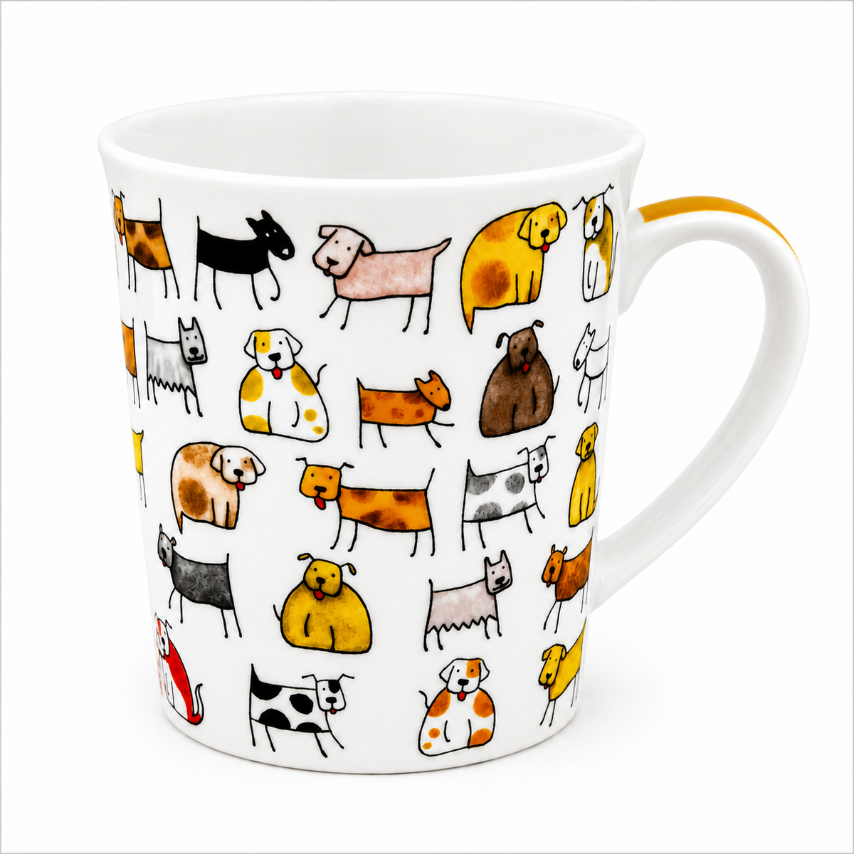Herb Tea Cup “Dodo & Bodo” – Porcelain Dog Tea Mug with Stainless Steel Infuser & Lid, 8.5 oz