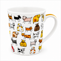 Herb Tea Cup “Dodo & Bodo” – Porcelain Dog Tea Mug with Stainless Steel Infuser & Lid, 8.5 oz