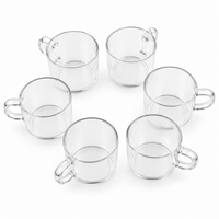 Modern Clear Glass Tea Maker Set with Bamboo Tray & 6 Cups – 1000 ml Borosilicate Teapot