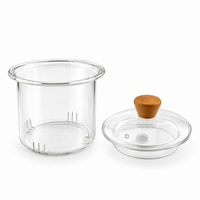 Modern Clear Glass Tea Maker Set with Bamboo Tray & 6 Cups – 1000 ml Borosilicate Teapot