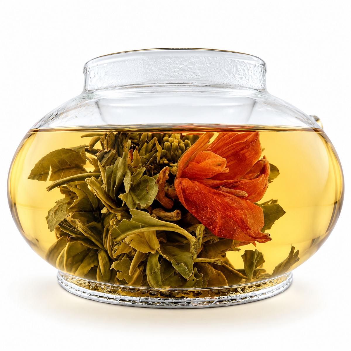 Ginseng Lily Artisan Blooming Green Tea – Hand-Tied Green Tea with Ginseng & Lily Flowers (6 Tea Balls)
