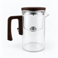 Magnetic Glass Tea Brewer Teapot Set with 2 Cups – 680 ml