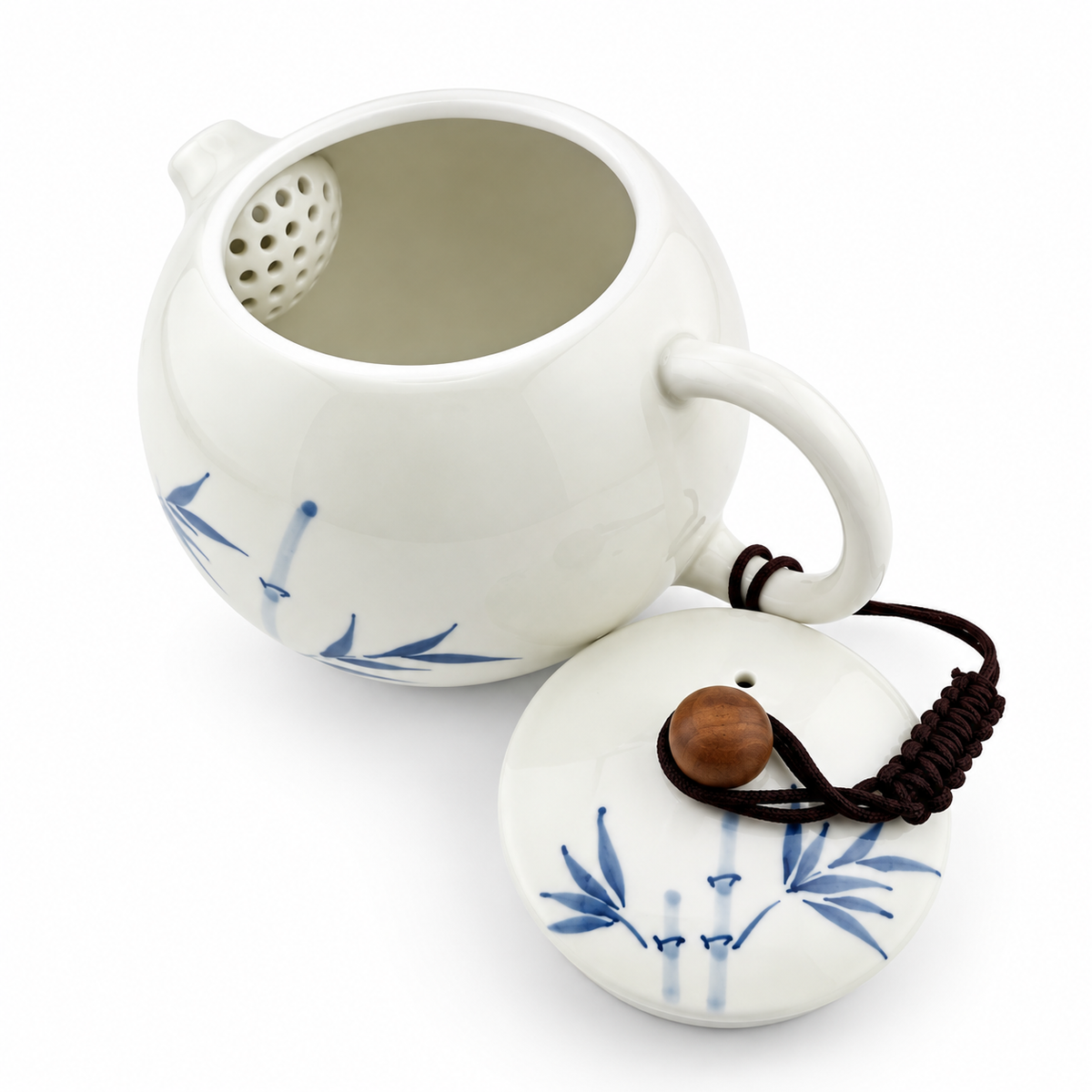 Grass Gray Hand-Painted Underglaze Porcelain Kung Fu Teapot Collection