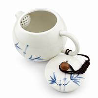 Grass Gray Hand-Painted Underglaze Porcelain Kung Fu Teapot Collection