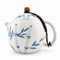 Grass Gray Hand-Painted Underglaze Porcelain Kung Fu Teapot Collection