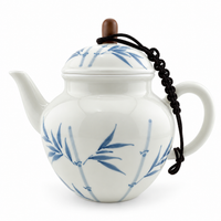 Grass Gray Hand-Painted Underglaze Porcelain Kung Fu Teapot Collection