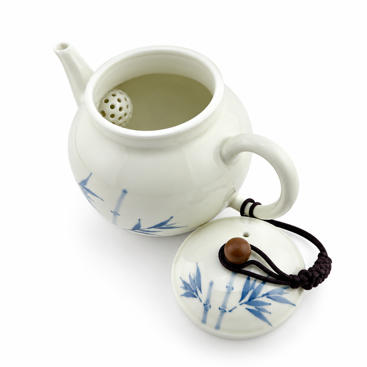 Grass Gray Hand-Painted Underglaze Porcelain Kung Fu Teapot Collection