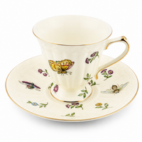 Vintage Gold-Gilded Floral Ceramic Teapot & Cup Set – English Afternoon Tea Collection
