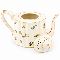 Vintage Gold-Gilded Floral Ceramic Teapot & Cup Set – English Afternoon Tea Collection