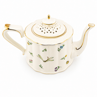 Vintage Gold-Gilded Floral Ceramic Teapot & Cup Set – English Afternoon Tea Collection