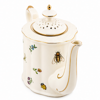 Vintage Gold-Gilded Floral Ceramic Teapot & Cup Set – English Afternoon Tea Collection