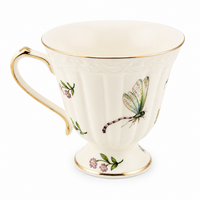 Vintage Gold-Gilded Floral Ceramic Teapot & Cup Set – English Afternoon Tea Collection