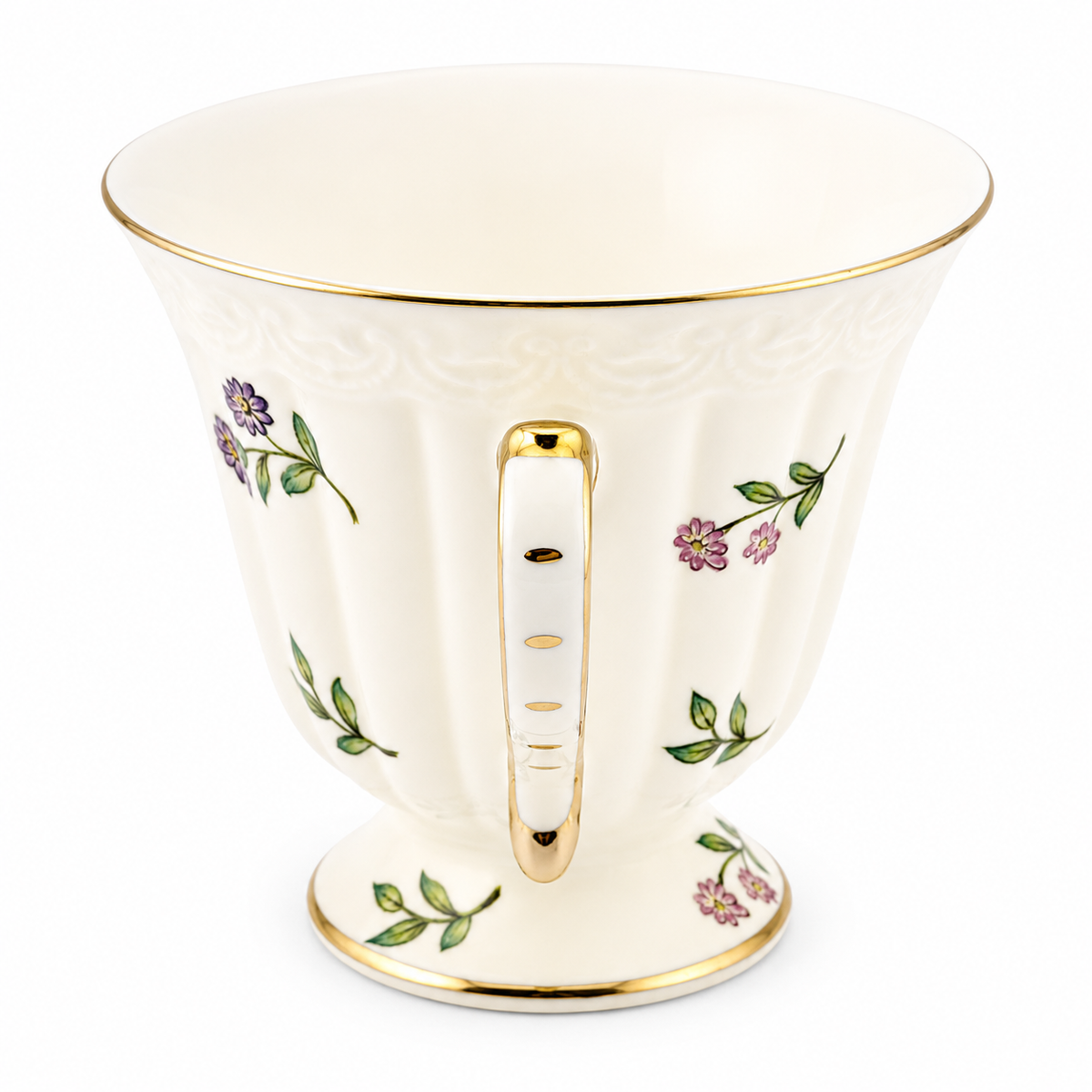Vintage Gold-Gilded Floral Ceramic Teapot & Cup Set – English Afternoon Tea Collection