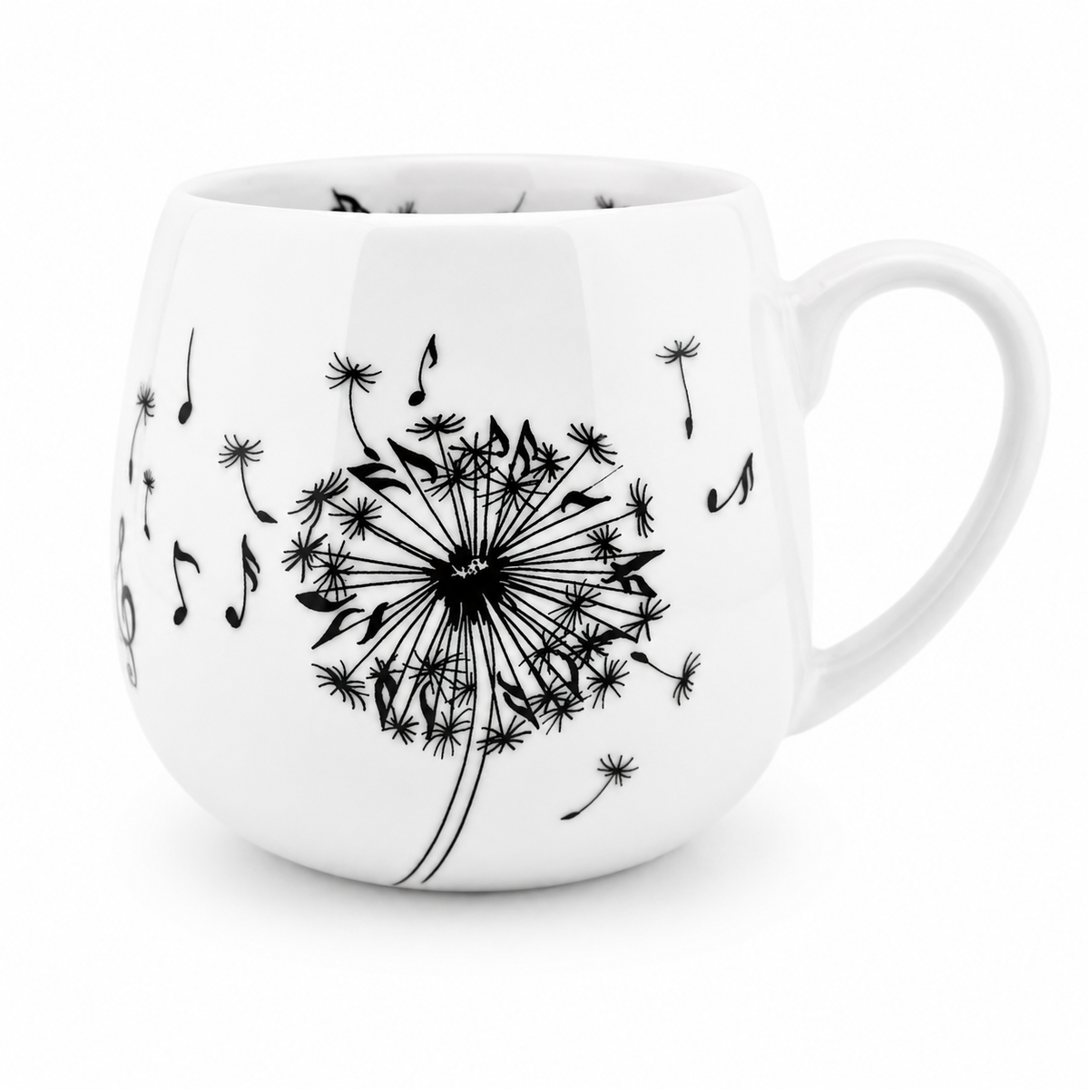 Könitz Cosy Mug “Music Dandelion” – Porcelain Tea Mug, 420 ml