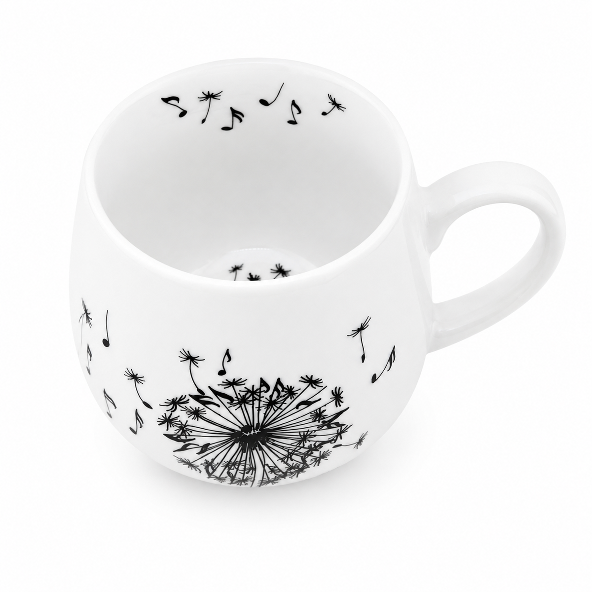 Könitz Cosy Mug “Music Dandelion” – Porcelain Tea Mug, 420 ml