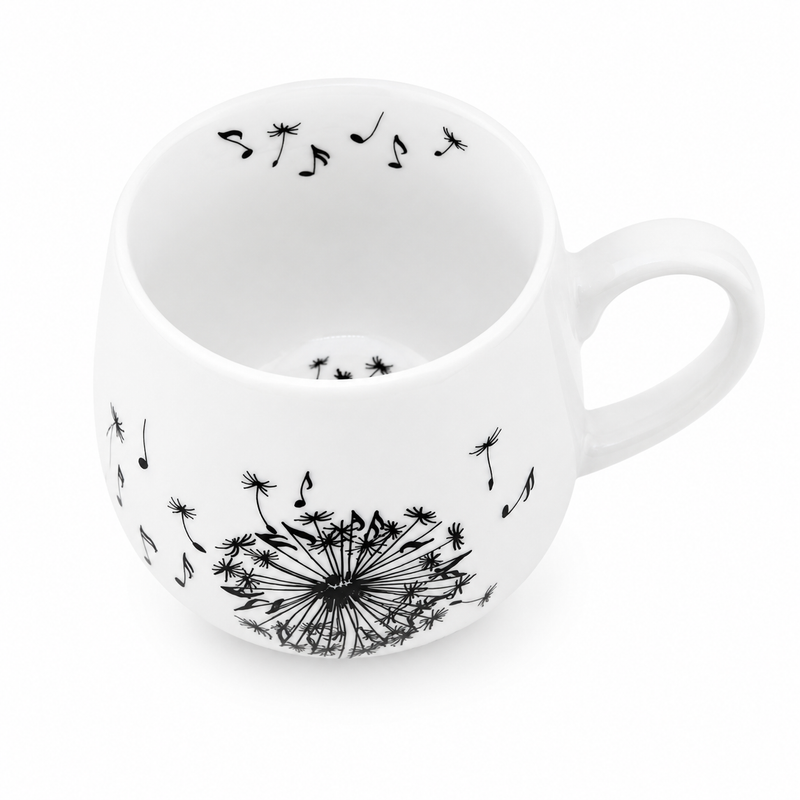 Könitz Cosy Mug “Music Dandelion” – Porcelain Tea Mug, 420 ml