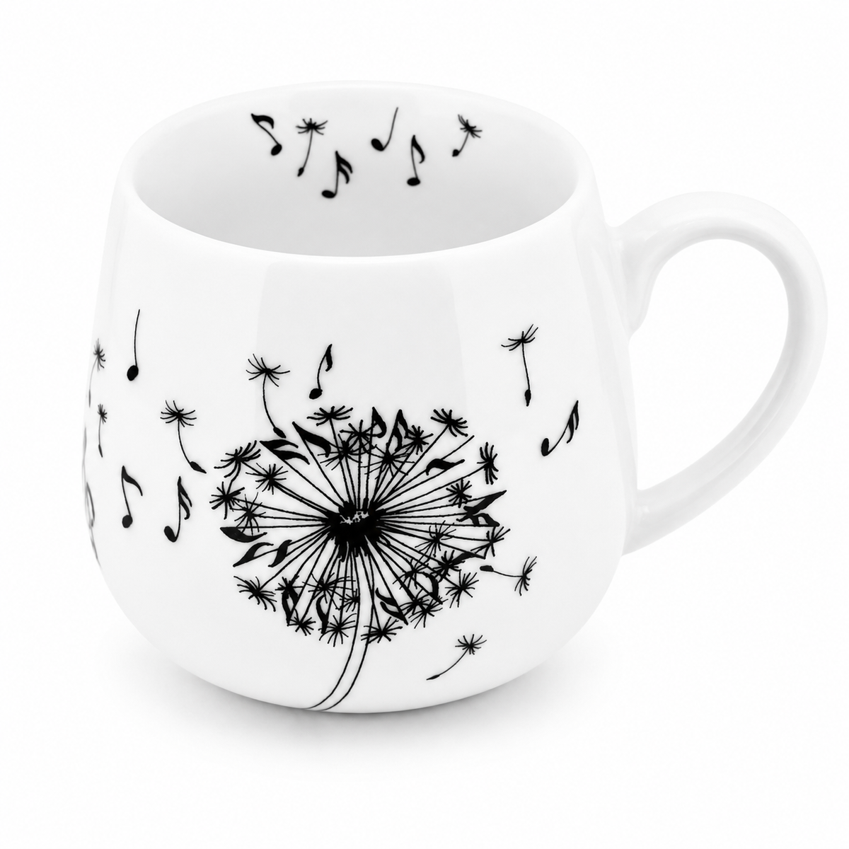 Könitz Cosy Mug “Music Dandelion” – Porcelain Tea Mug, 420 ml