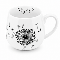 Könitz Cosy Mug “Music Dandelion” – Porcelain Tea Mug, 420 ml
