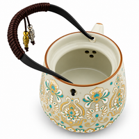 Imperial Elegance Ceramic Tea Set – Turquoise & Gold | 1 Teapot + 4 Cups
