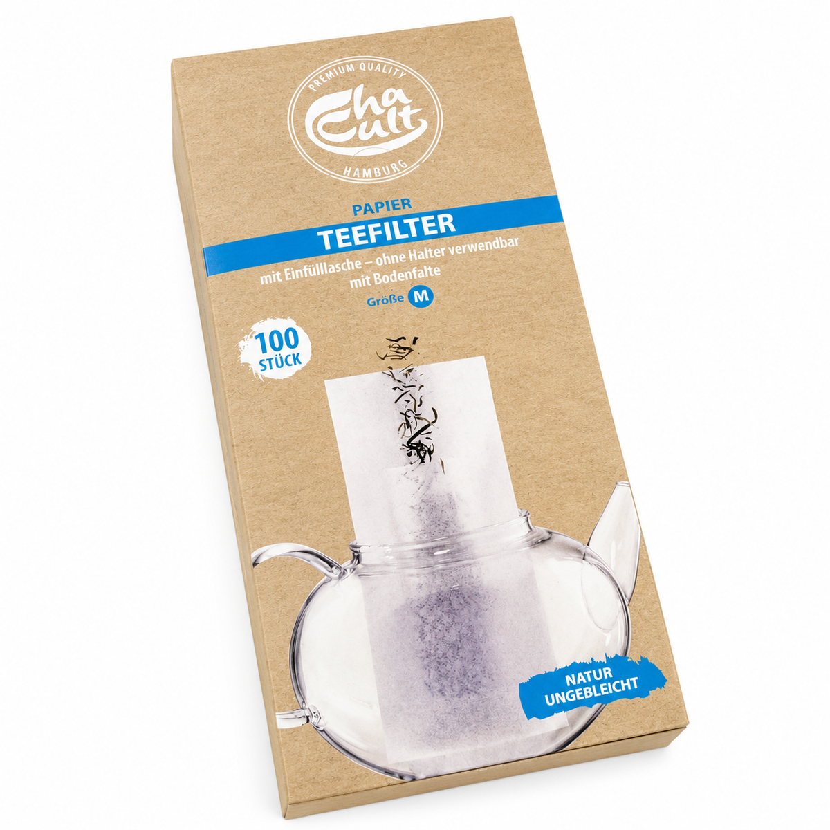 Unbleached Paper Teapot Filters – Medium Long Loose Leaf Tea Bags, 100 Count