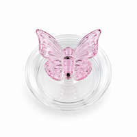 Pink Butterfly & Hydrangea Borosilicate Glass Teapot – 200 ml