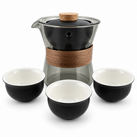 Rotating Glass & Porcelain Travel Tea Maker Set – 210 ml