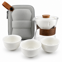 Rotating Glass & Porcelain Travel Tea Maker Set – 210 ml