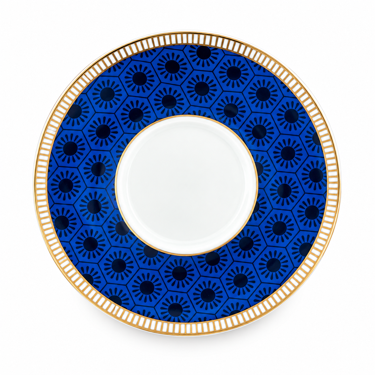 European Blue Orchid Porcelain Tea for One Set with Gold Rim – 600 ml