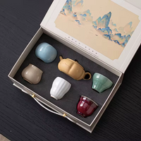 Five Famous Klin Ceramic Tea Set Chinese Style