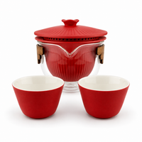Imperial Palace Portable Travel Tea Set – Ceramic & Glass Kung Fu Tea Set with 2 Cups