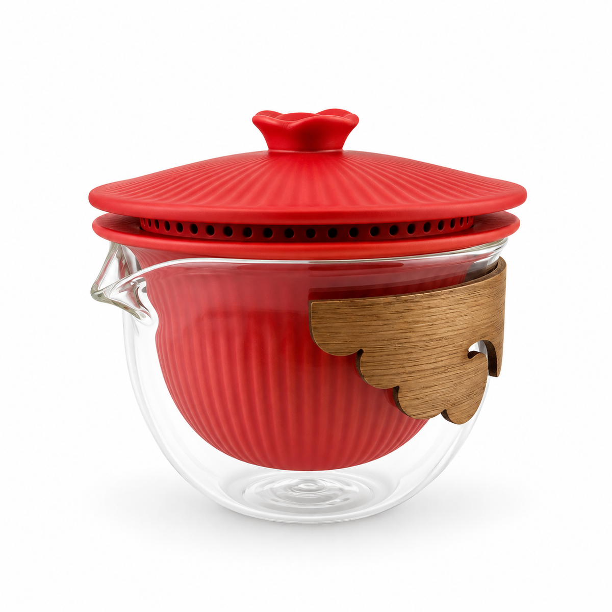 Imperial Palace Portable Travel Tea Set – Ceramic & Glass Kung Fu Tea Set with 2 Cups