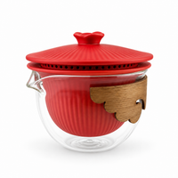 Imperial Palace Portable Travel Tea Set – Ceramic & Glass Kung Fu Tea Set with 2 Cups